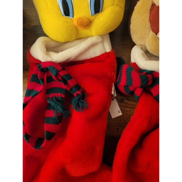 Vtg 90s Tasmanian Devil Tweety Bird Christmas Stocking 22"  Plush - Picture 4 of 10